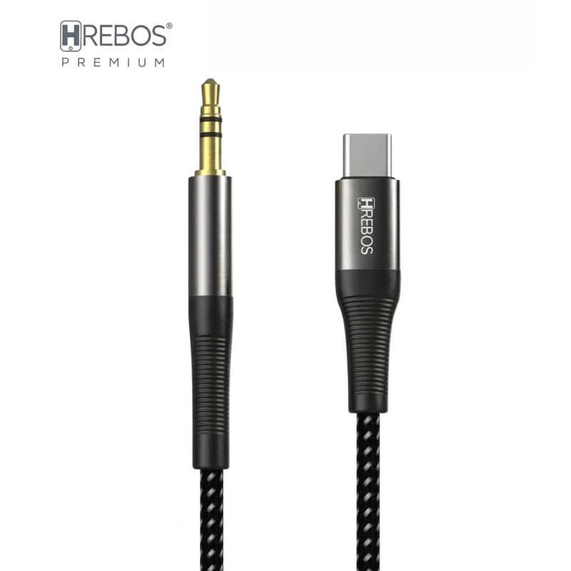Cabo Auxiliar de Audio Tip C Para P2 1m HS-388 Original Hrebos Promoção Novidade 2024 Envio Imediato(em até 12 horas)
