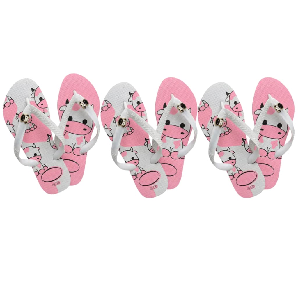 Kit 3 Chinelos Femininos Estampados Super Macio e Confortável 3 Pares Solado Macio Antiderrapante