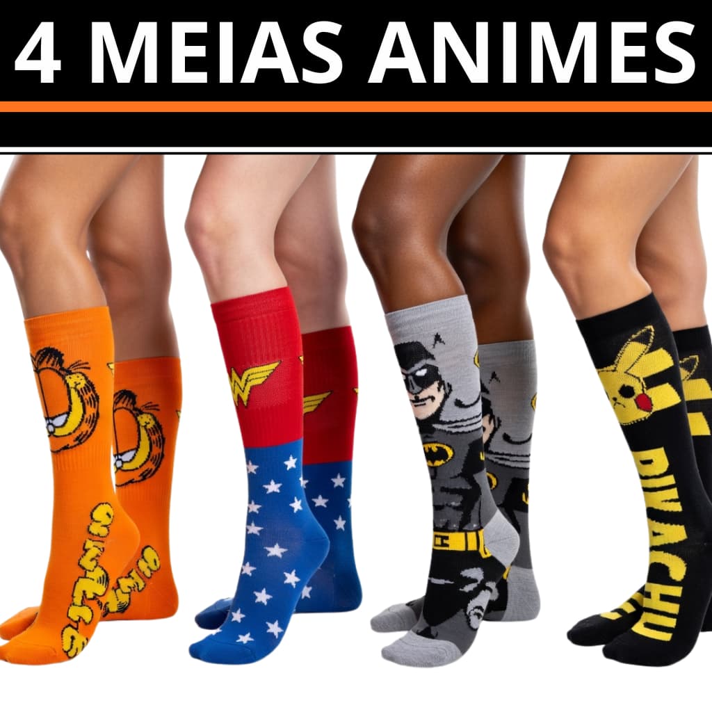 Kit 4 Meias Divertidas -ALGODÃO