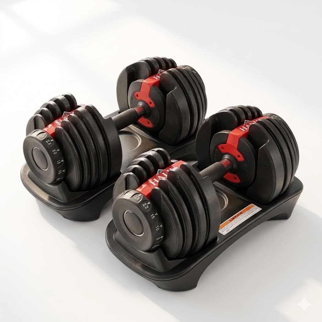 KIT COM DOIS HALTERES AJUSTÁVEIS DE 2,5 A 24 KG, MUSCULAÇÃO, ACADEMIA, DUMBELL, ANILHAS, FITNESS