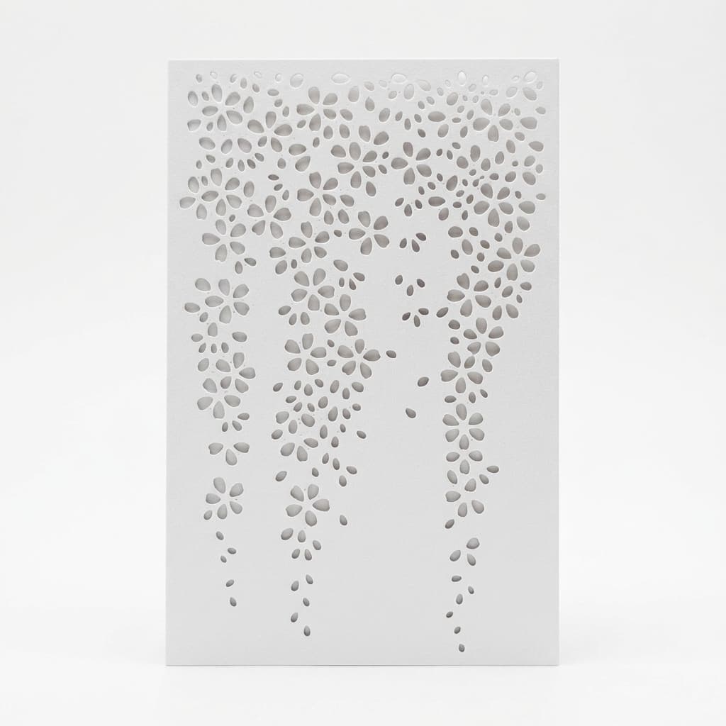 Stencil Flores Cascata Brinclinc 11x17cm | Wisteria Confeitaria Bolo Artesanato Parede DIY