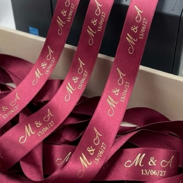 10 /30 Metros de Fita de Cetim Personalizada 22 mm para casamento l aniversário l logotipo