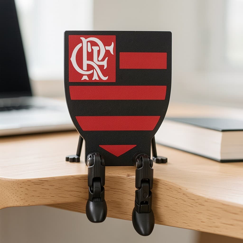 Mini Escudo Decorativo Flamengo Com Pernas Flexíveis
