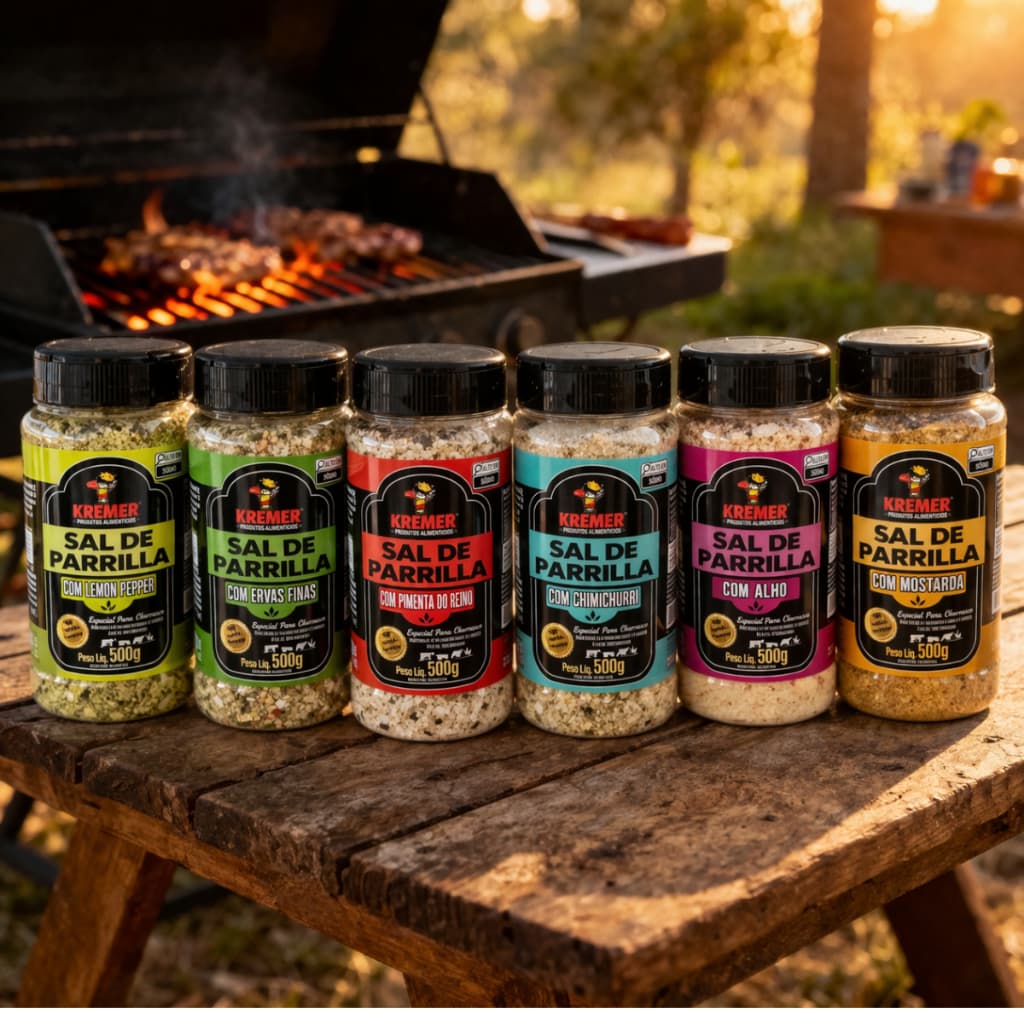 Sal de Parrilla Kremer Sabores Diversos 500g - Tempero para Carne e Churrasco Gourmet