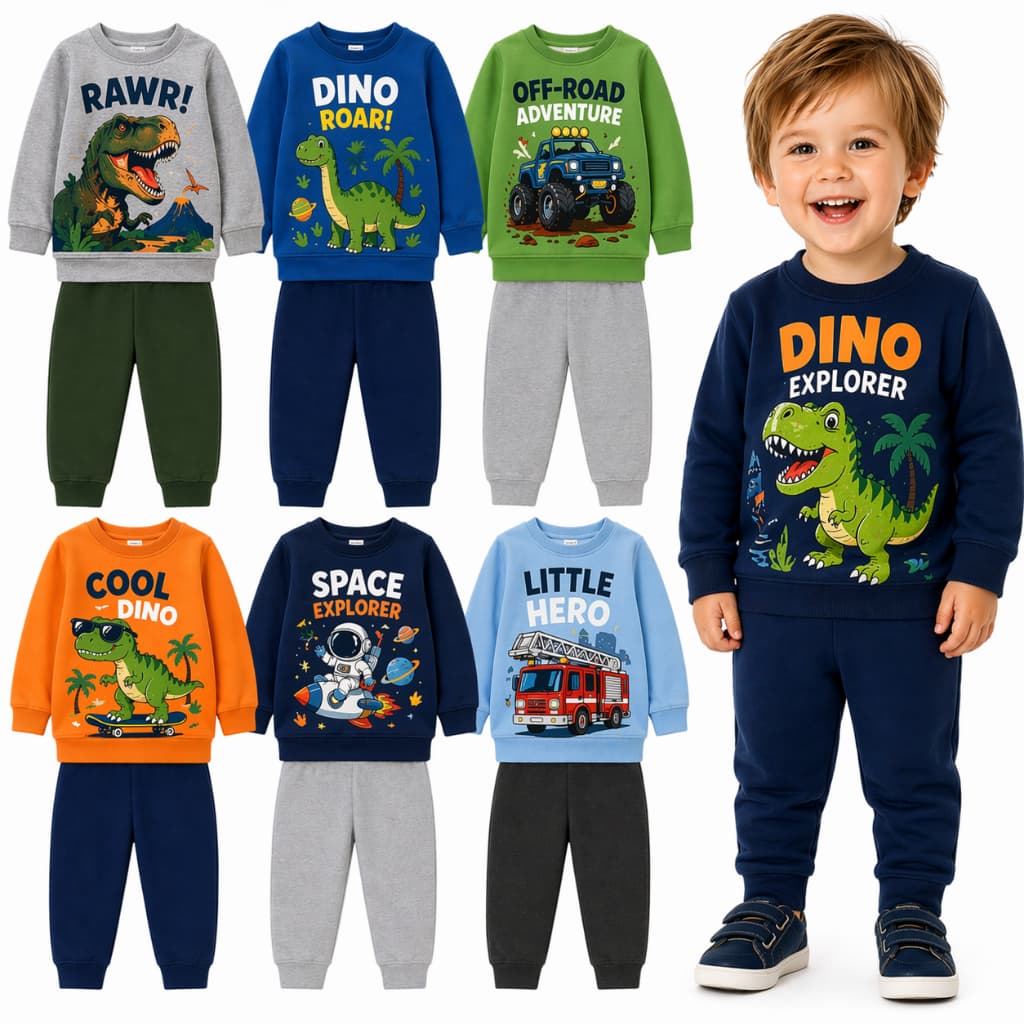 Kit Sortido 2 ou 4 Peças Roupa Infantil de Inverno Menino Conjunto De Moletom Inverno Menino Casaco e Calça de Moletom