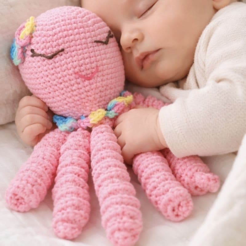 Polvo de Crochê - Várias Cores - Amigurumi Sensorial Calmante - Presente Maternidade Artesanal
