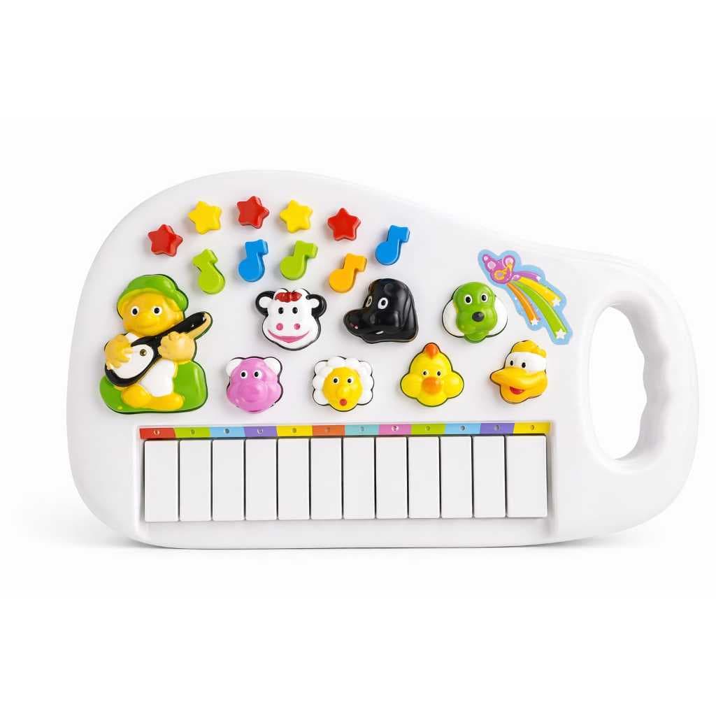 Piano Teclado Infantil musical Educativo Com Som Animais da Fazendinha Cocorico Brinquedo Bebe Criança Colorido