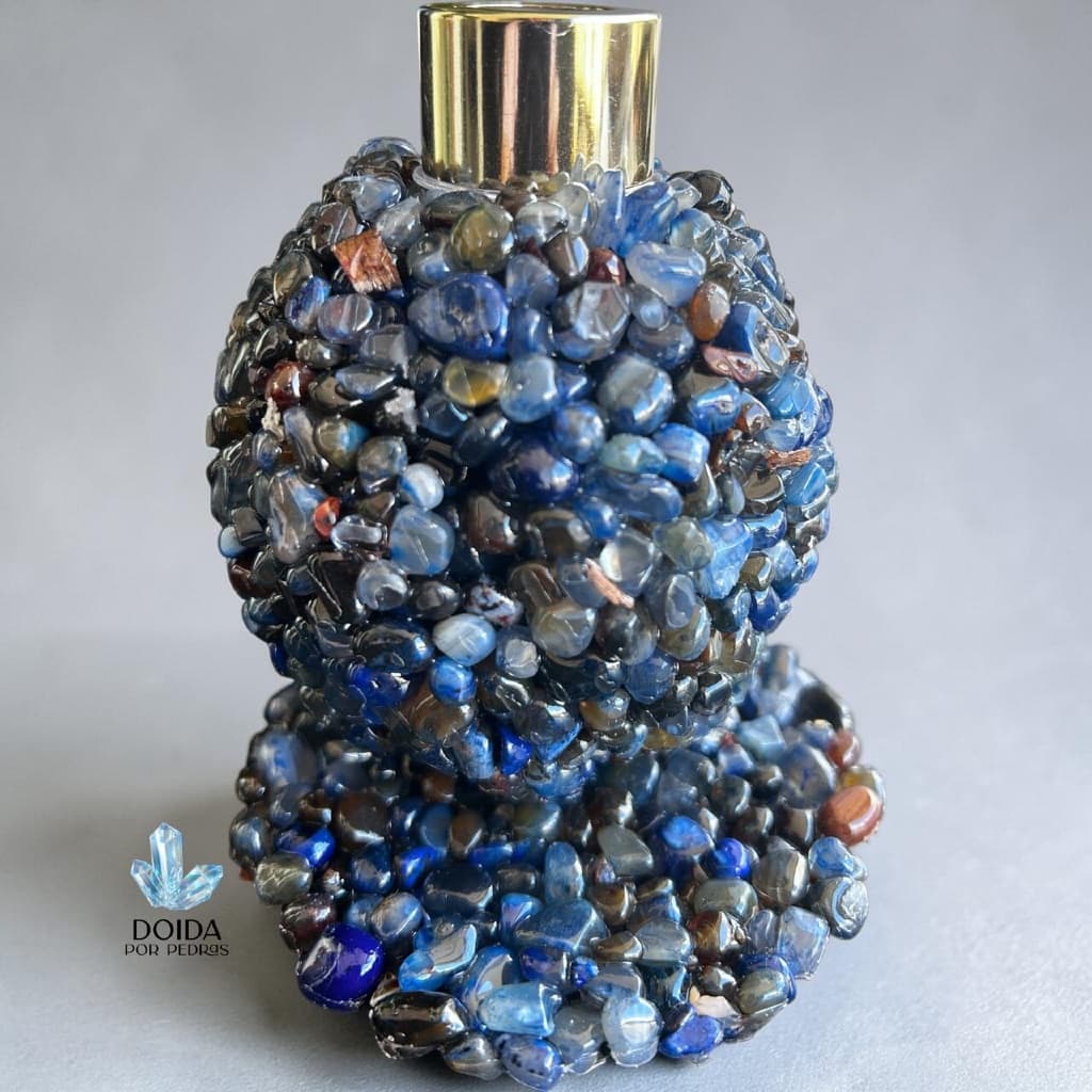 Porta Sabonete Luxo Pedra Ágata Azul + Chapinha | Difusor Decorativo Premium Lavabo Exclusivo