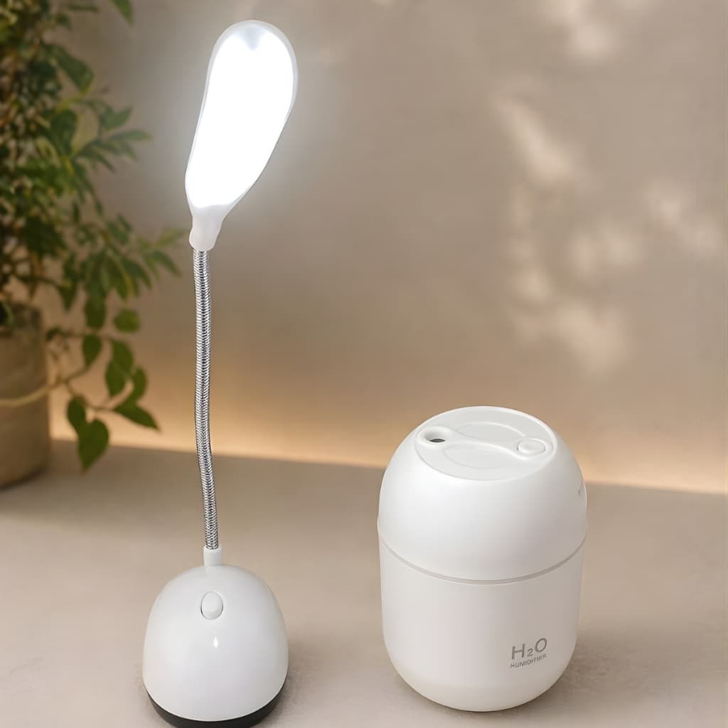 Kit Luminária LED Flexível + Umidificador de  Ar USB