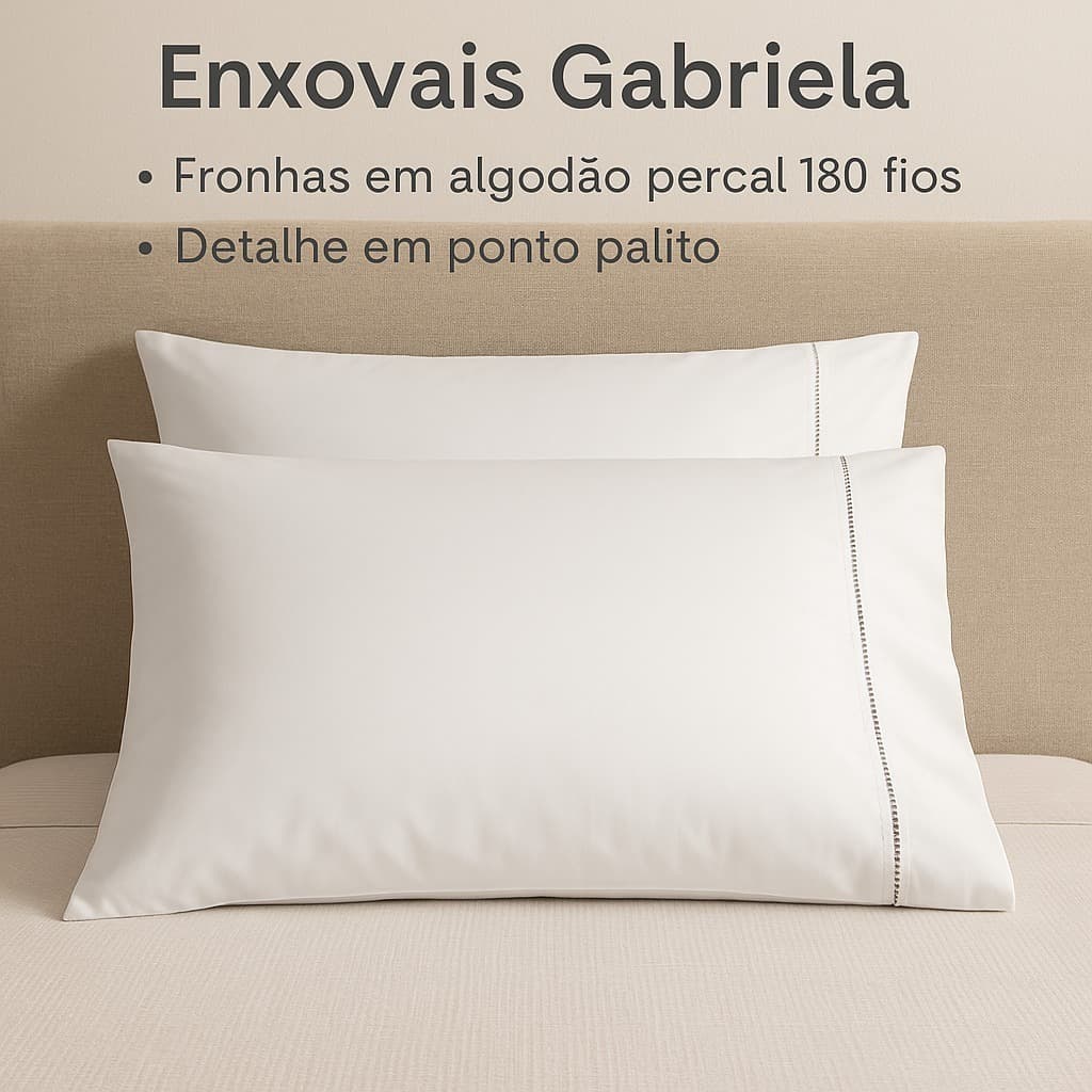 PAR DE FRONHAS ALGODÃO 180 FIOS COOM DETALHE EM PONTO PALITO