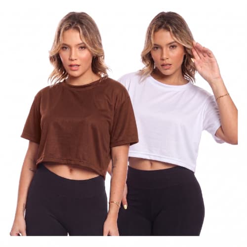T-Shirt Cropped Oversized Feminina 100% Algodão Lançamento Blusinha Folgadinha Estilo Gringa Look Treino Leve