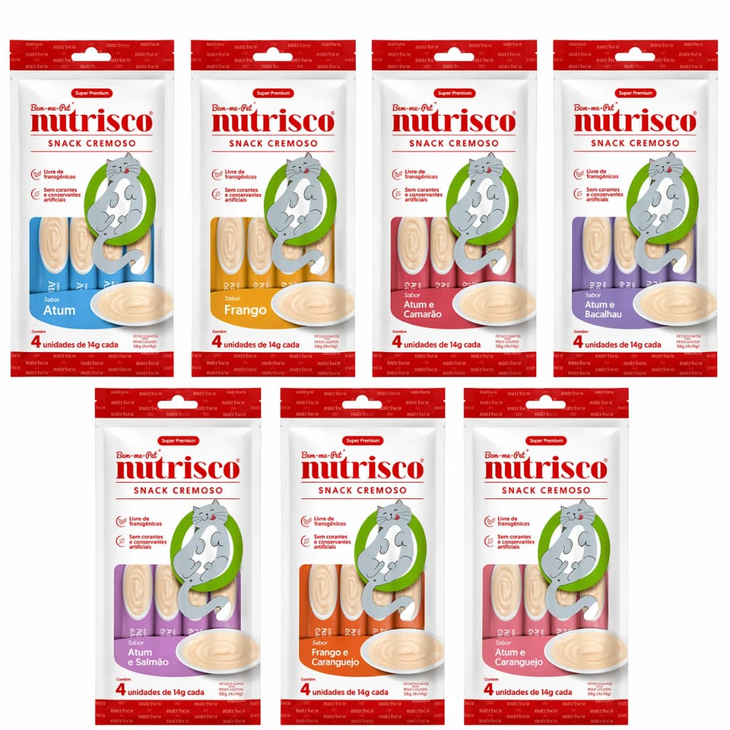 Petisco Purê Nutrisco diversos sabores (pack com 4 unidades ) P/ Cães e Gatos