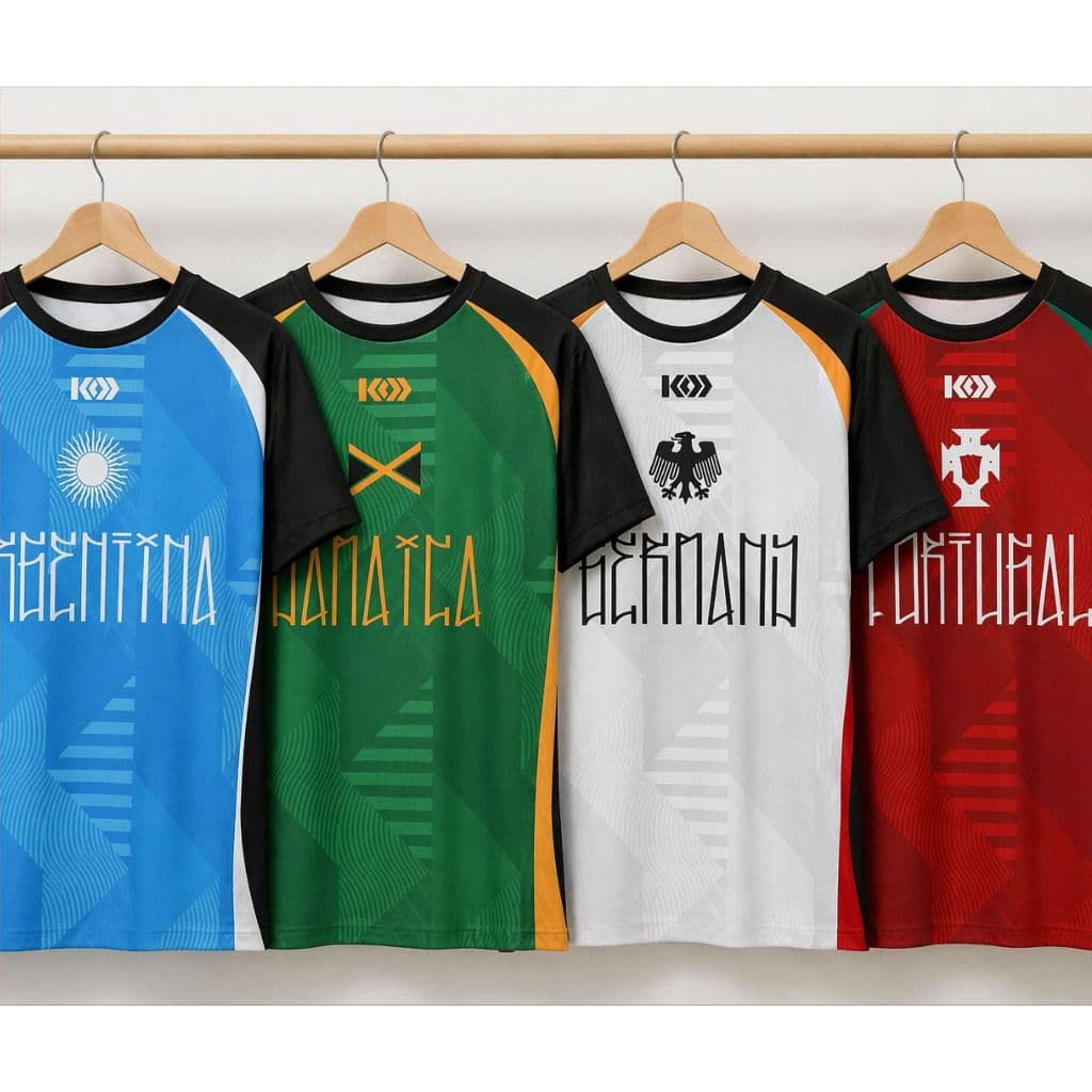 Camisa países Europa África Ásia América do Norte e Sul Futebol Copa Espanha Argentina Jamaica 2026