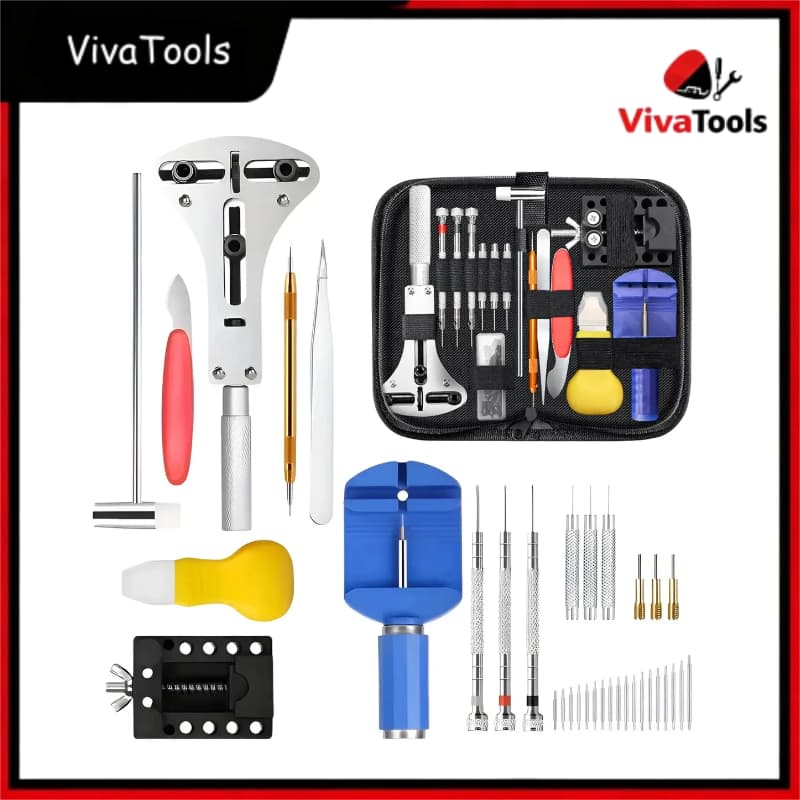 Kit de Manutenção de Relógios – Profissional, 147/185 Pcs, Inclui Ferramentas para Bateria e Pulseira