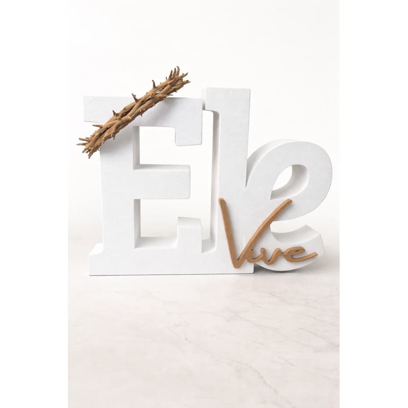 Letreiro Ele Vive  | Decoração - Religiosa Minimalista | Sala, Entrada e Aparador | Ambiente Aconchegante e de Fé|