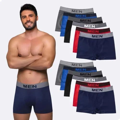 Kit 8 Cuecas Boxer Masculina Algodão Adulto Confortável