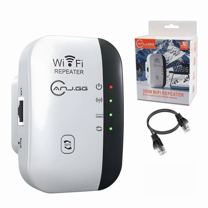 Repetidor WiFi 300Mbps Amplificador de Sinal Extensor WiFi com Porta LAN WPS Fácil Instalação-envio imediato