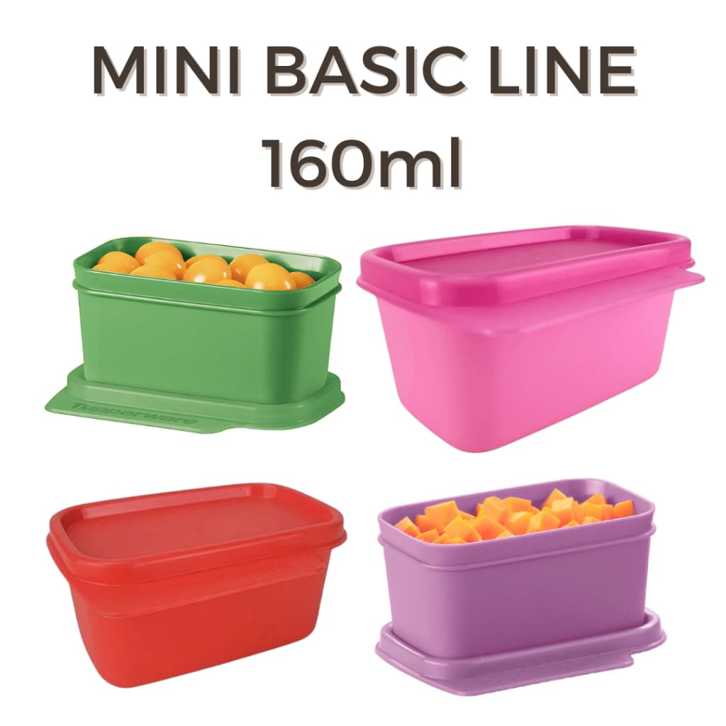 MINI BASIC LINE 160ml TUPPERWARE ORIGINAL ROSA/LILAS/VERDE POTINHO LANCHE PEQUENO