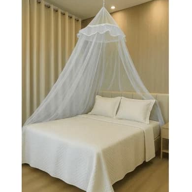 Mosquiteiro de Teto Casal Box Queen Com Elástico Renda Filó Proteção de Mosquitos e Insetos