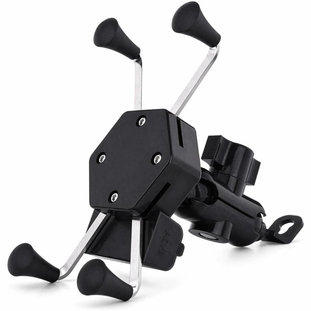 Suporte Celular para Moto Guidão Universal Trava Firme 360° com Carregador Usb Motocicleta