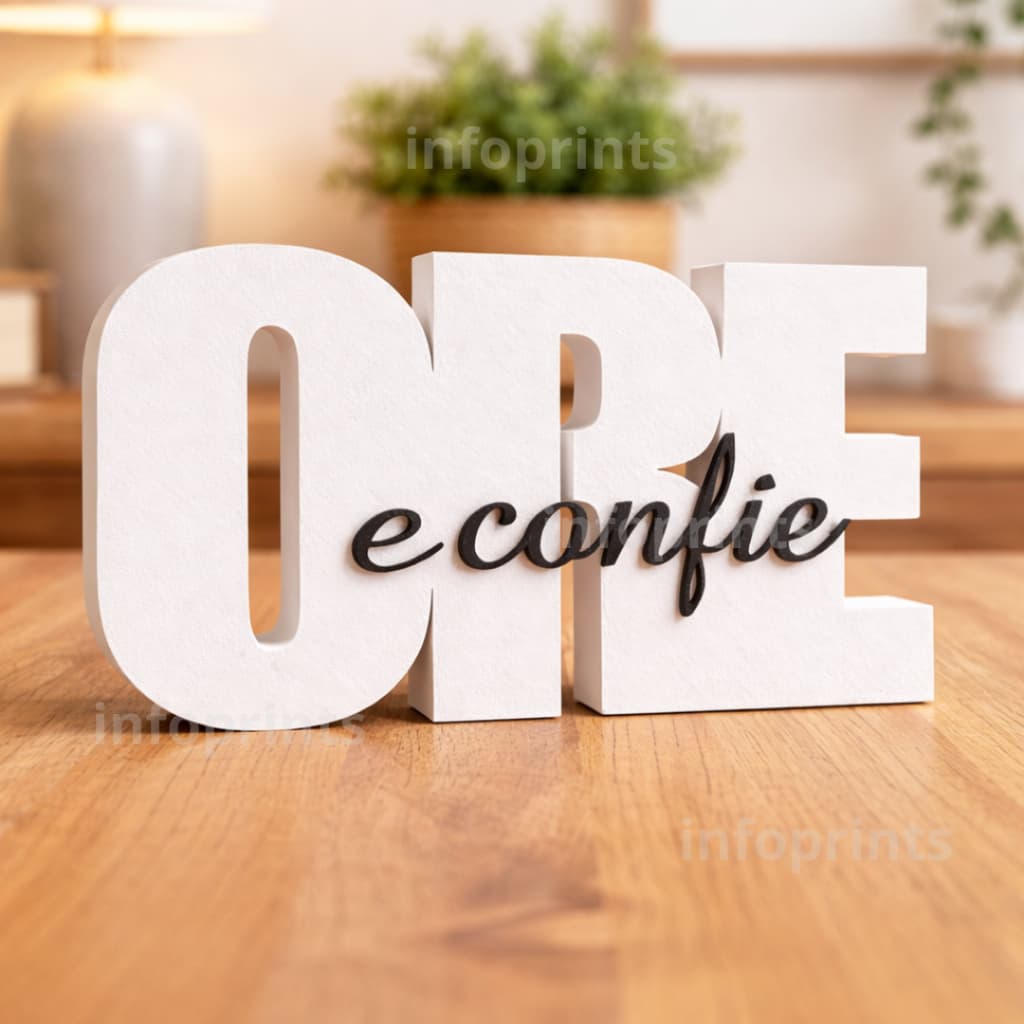 Letreiro Decorativo 3D Ore e Confie
