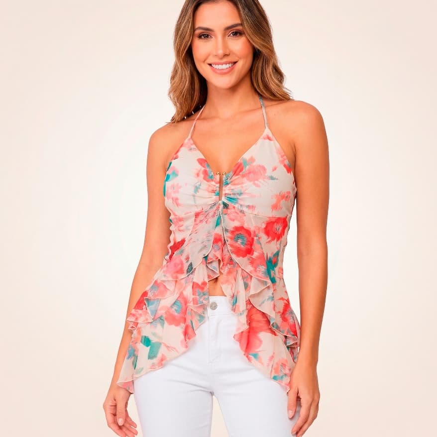 Blusa Virginia  Cropped estilo bata tecido Tule com Bojo novidade moda blogueira tendencia