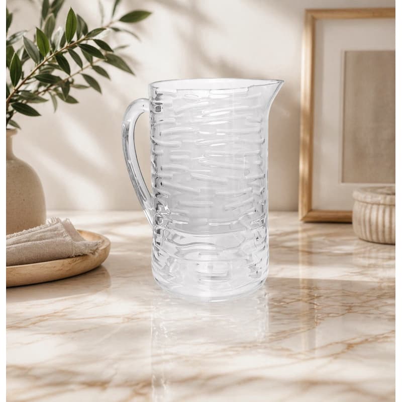 Jarra Suco Cristal 1,700 Litros Envio Imediato Resistente a Riscos Material Grosso Jarra Buffet