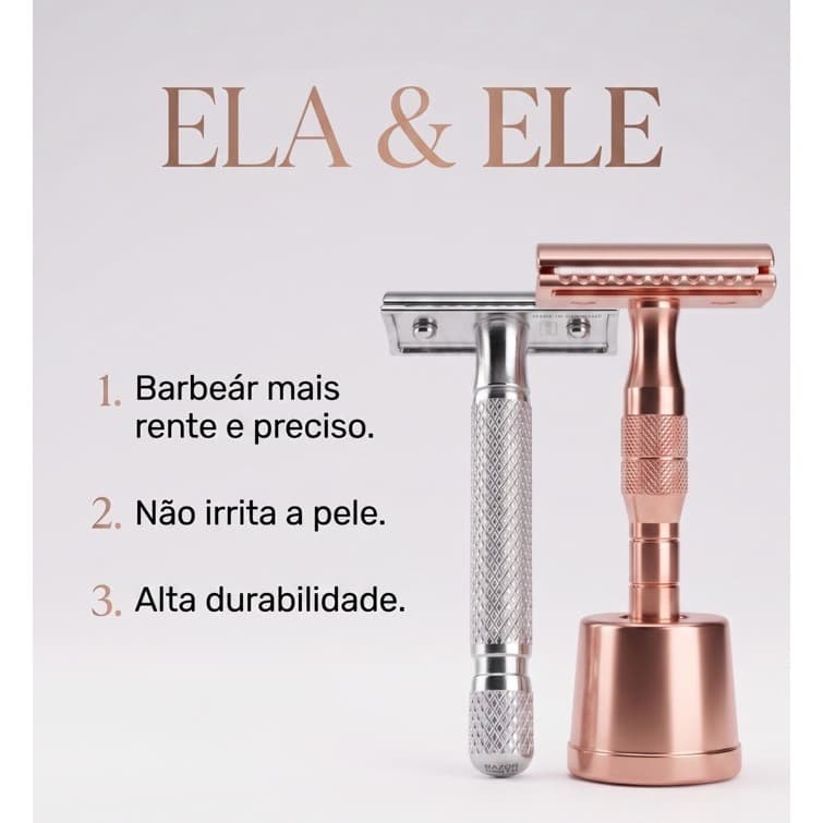 Aparelho De Barbear e Depilar Super Premium Rosé NavalhaPrestige