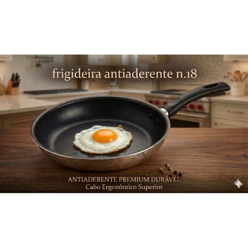 Frigideira Antiaderente Preto interno  n.18