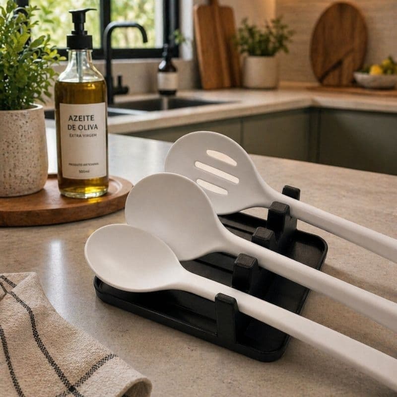 Descanso de Colher  Suporte Organizador de Utensílios CozinhaMantenha sua cozinha sempre limpa.