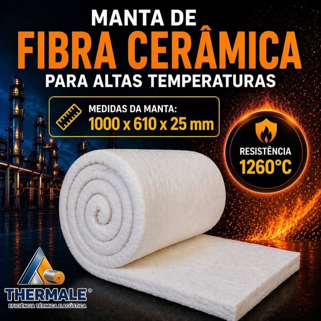Fibra Cerâmica 61x100cm - Altas temperaturas - 1260ºc resistência - Forja.
