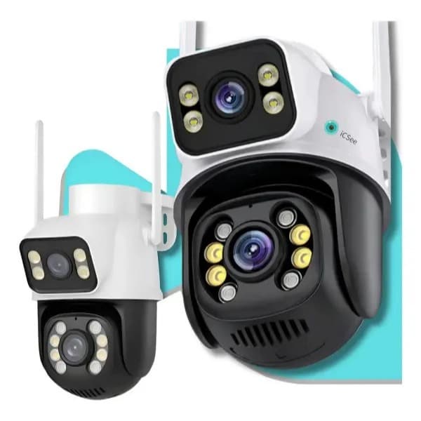 Câmera De Segurança Ip Wi-fi Lente Dupla A28B Externa Visão Noturna Cor Branco/preto