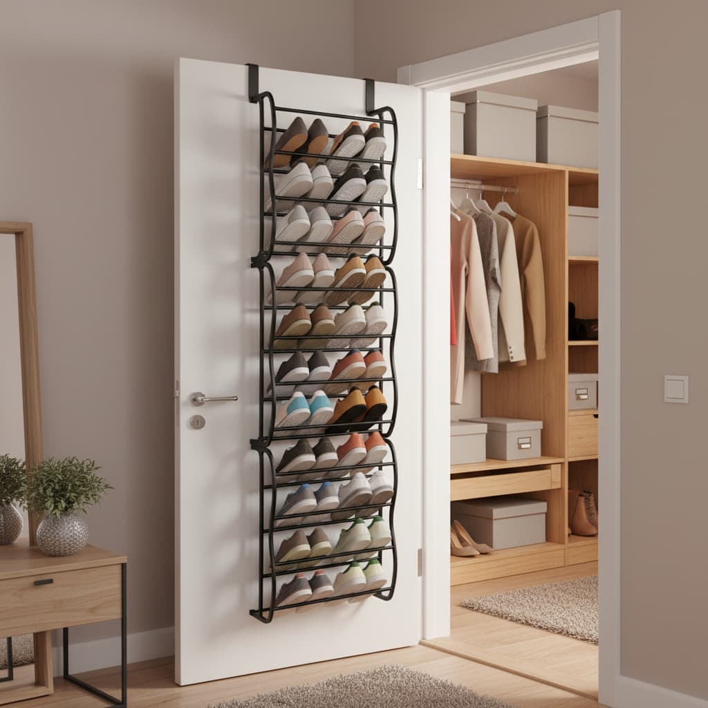 Sapateira Vertical Organizador Sapatos 36 Pares Economia Espaco Design Resistente Preto