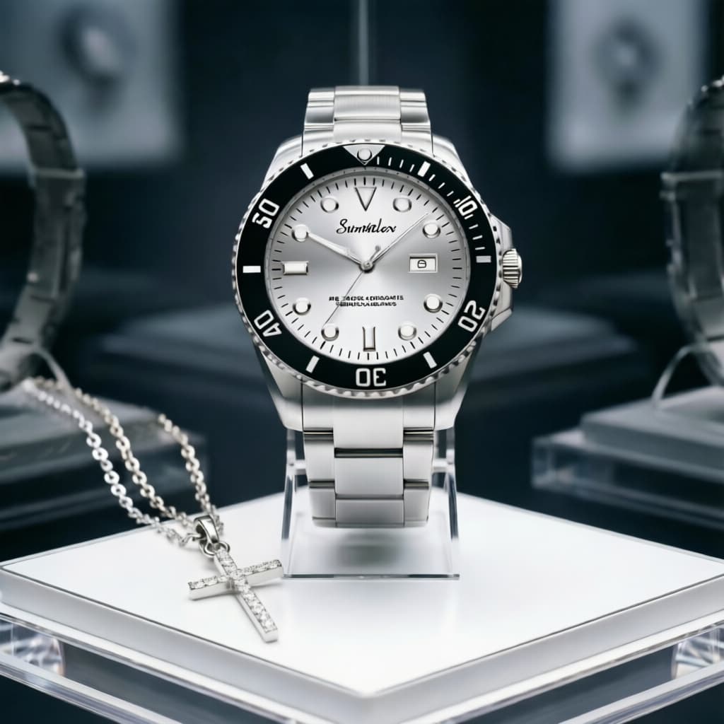 Relógio masculino aço inoxidável quartzo mostrador reforçado luminescente calendário resistente à água Luxo Top Novo 890