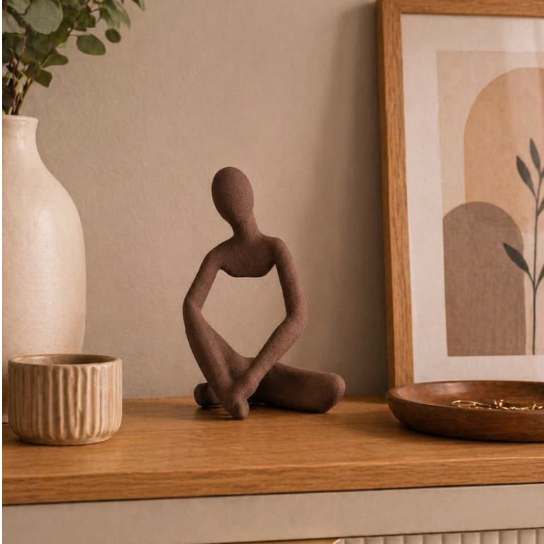 Escultura Minimalista Decorativa  – Escultura Moderna para Sala, Estante e Decoração de Casa