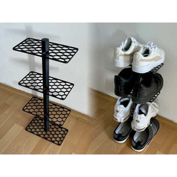 Sapateira Vertical Compacta – Organizador de Tênis com 4 Andares | Design Moderno