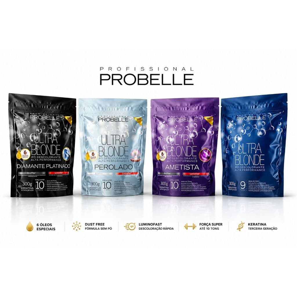 Pó Descolorante Platinado Stand Pouch - 300G. Probelle (PLATINADO)