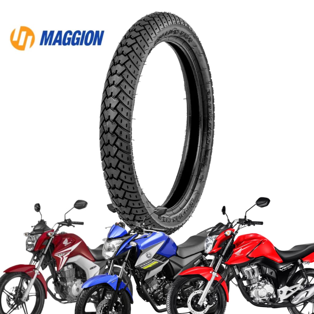 Pneu Traseiro 90/90-18 Cg Titan Fan Start Cargo Fazer 150 Factor 150 Uso Com Camara Maggion