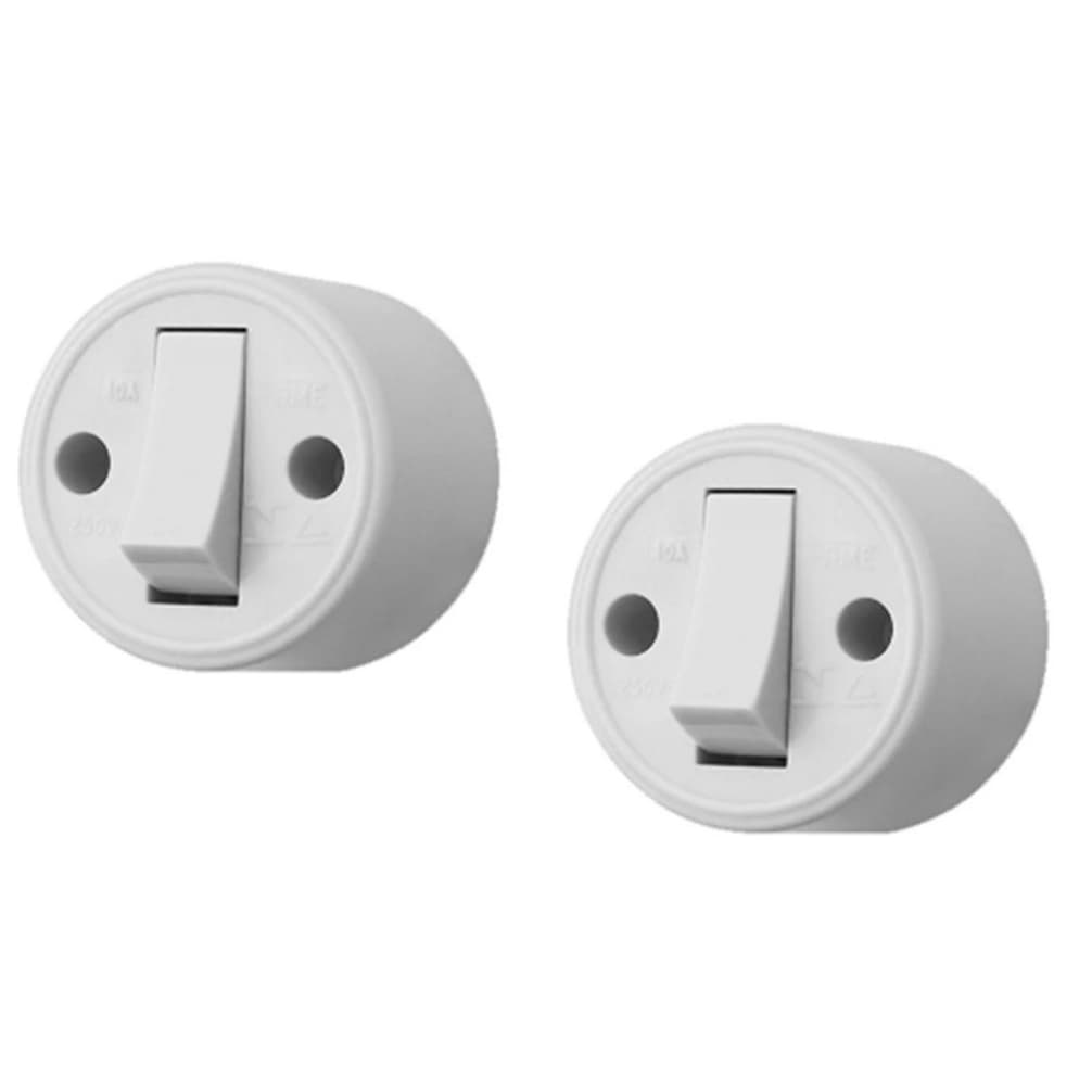 Kit 2 Interruptor Simples Caixa Sobrepor Externo Para Parede e Madeira