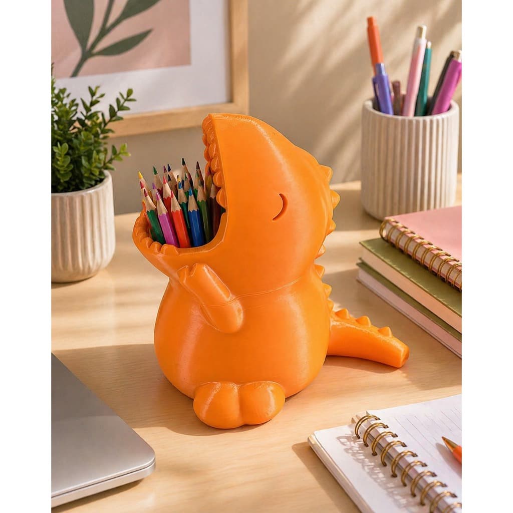 Porta Lápis Infantil | Porta Escova de Dente | Organizador Dino Decorativo T-REX