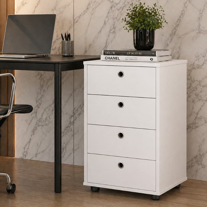 OFERTA Mesa Cabeceira Gaveteiro 4 Gaveta Quarto Escritório Casa Gaveteiro Organizador Multiuso Cores