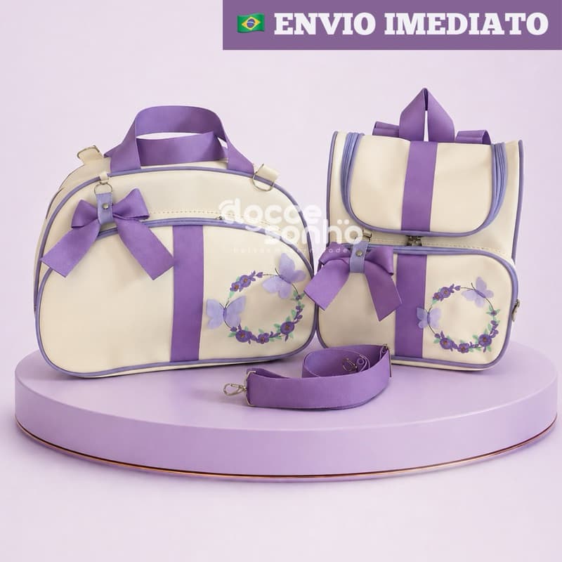 Kit mala maternidade 2 peças p/ bebê menino/menina,mala Maternidade c/ mochila(LEO SAFARI,BORBOLETA)
