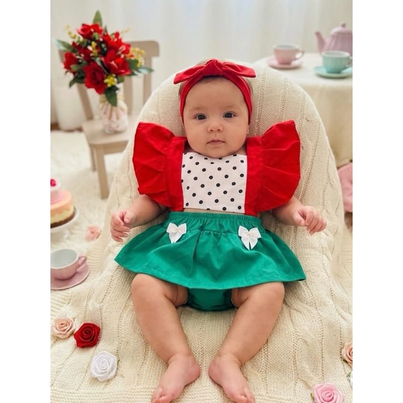 Romper Mesversario Bebe Menina fantasia