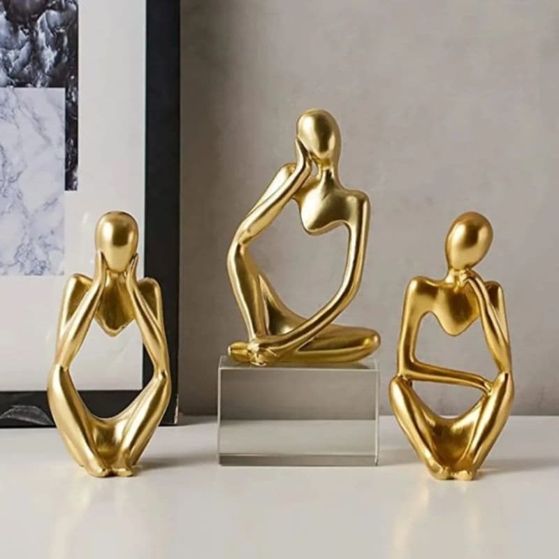 Kit Trio e Dupla Lindas Estatuas Elegante Esculturas Decorativas Decoração Moderna para Casa, Sala e Escritório