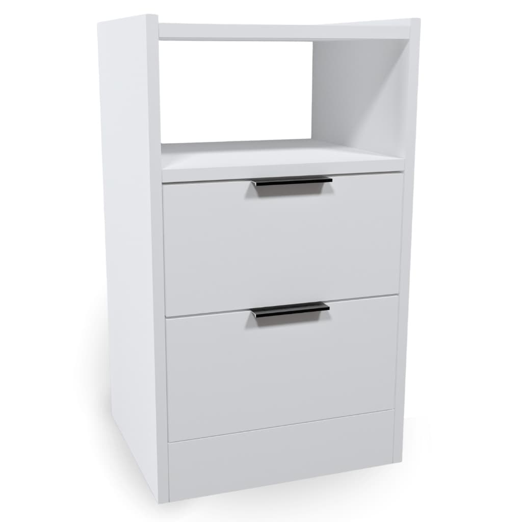 Mesa De Cabeceira Com Nicho 65x30cm MDF - 1 Uni. Branco Sem Fundo - Voxa Móveis