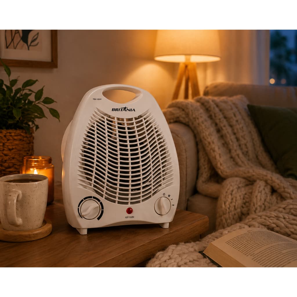 Aquecedor Britânia 1500W AB1100N 2 em 1 Quente e Frio 3 Potências Ideal para dias Frios