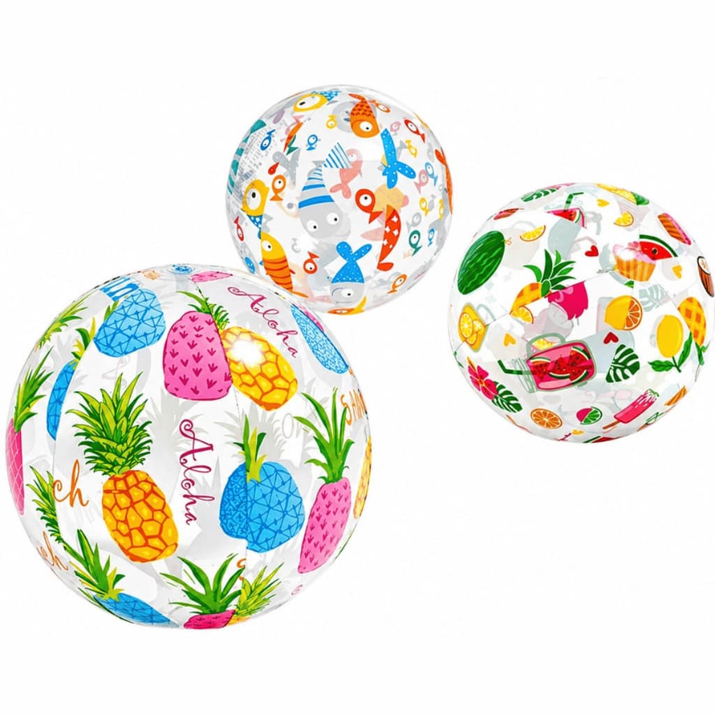 Bola Inflável Praia Multicolor Intex Piscina Infantil PVC Resistente Diversão Verão