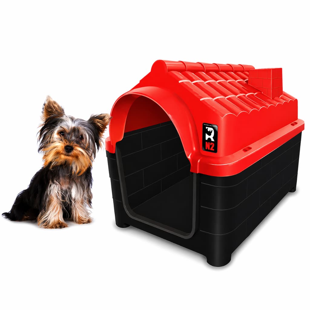Casa Casinha Plástica Para Cachorro De Médio Porte N4 Com Colchão Proteção Resistente Confortável