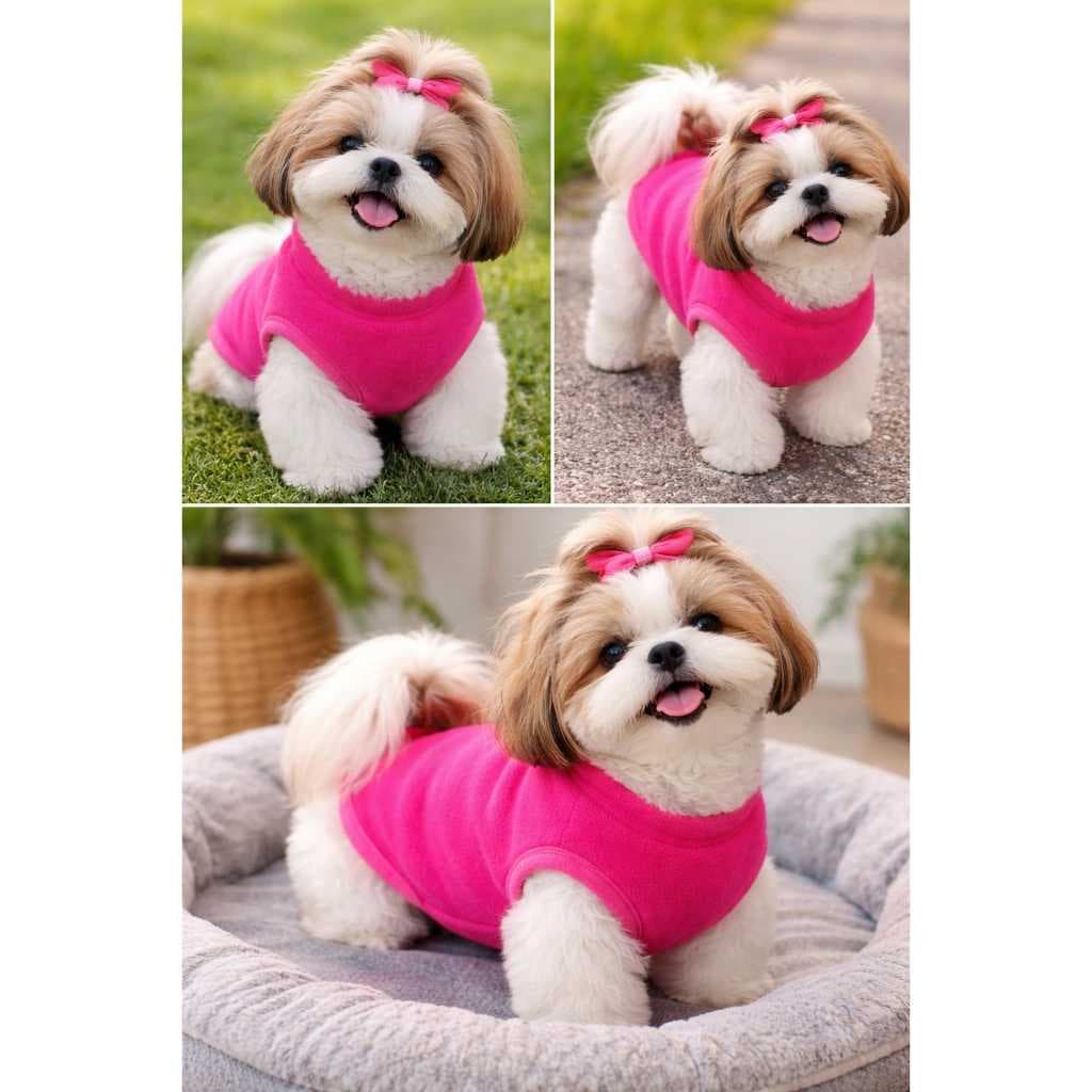 Roupa Pet Roupinha Soft  Rosa Quentinho Confortalvel P M G GG Cachorro Pequeno