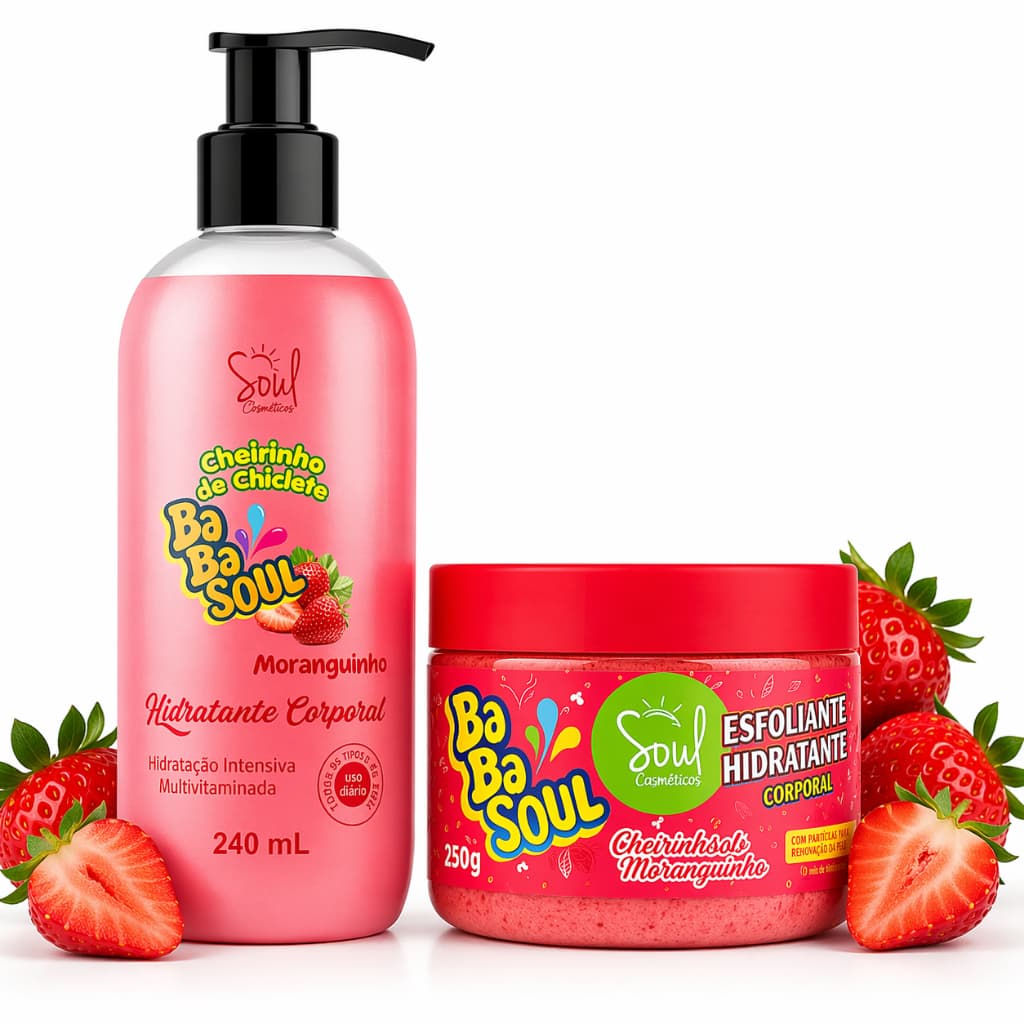 Kit Hidratante Corporal + Esfoliante Facial 250g Babasoul - Varias Fragrâncias